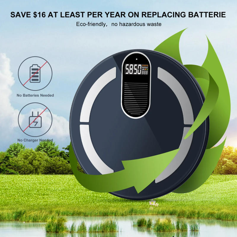 Description Picture 3 of itemINSMART Body Digital Weight Scale Solar & Light Energy Charging Smart Scale Balance Bioimpedance Body Fat Bathroom Scales BMI