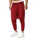 Chic Men Sweatpants  Baggy Oversized Cross Pants  Pure Color Men Pants