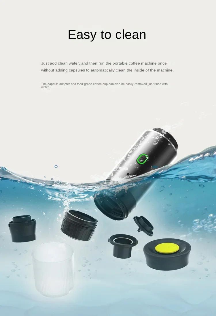 Description Picture 6 of itemPortable Wireless Electric Espresso Coffee Machine For Travel &Car &Home Camping Coffee Maker 3-in-1 Capsule Powder Coffee Maker