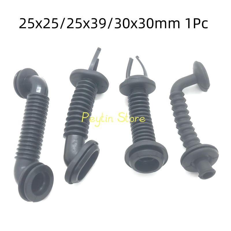 Description Picture 2 of item1Pc 25x25/25x39/30x30/35x35/45x30 55x30mm Car Wire Harness Door Tube Dust-proof Threading Protection Tube Black Rubber Tube