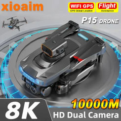 For Xiaomi P15 Drone Professional 8K GPS HD Aerial Photography Dual-Camera 5G Wifi Omnidirectional Obstacle Avoidance Drone Toys