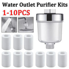 Water Outlet Purifier Kit Universal Faucet Filter Kitchen Bathroom Shower Filter for Hard Water High Density Filtration PP Cotto
