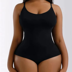 V Neck Spaghetti Strap Bodysuits Compression Body Suits Open Crotch Shapewear Slimming Body Shaper Smooth Out Bodysuit