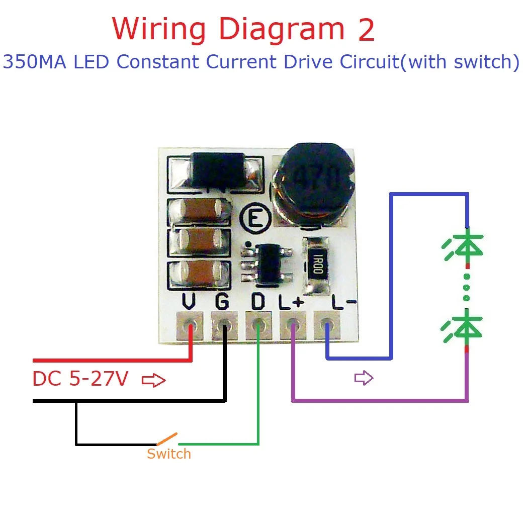 Description Picture 4 of itemLD2635MA DC 5-27v 350ma step-down hb led driver module adjustable pwm controller dc-dc buck constant current converter