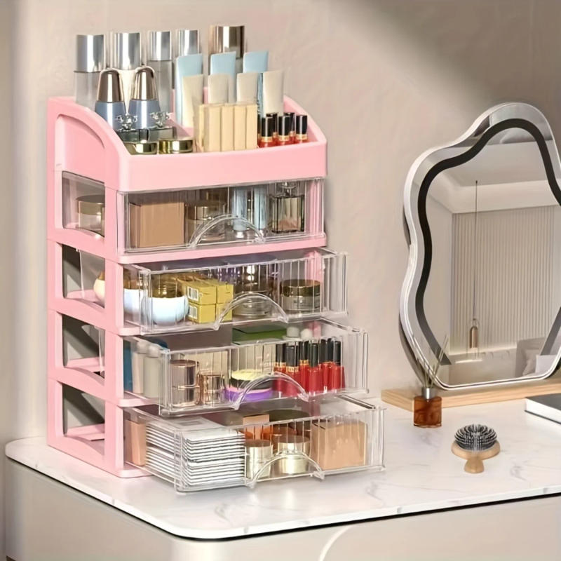 Description Picture 3 of itemSpacious Vanity Makeup Organizer - Multi-Compartment with Drawers for Skin Care, Brushes, and More - Effortlessly Organize Cosm