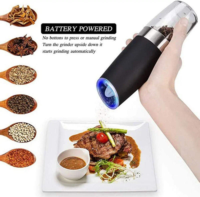 Description Picture 5 of itemUpgrade Your Kitchen With This Premium Electric Pepper & Salt Grinder - Battery Powered With LED Light & Adjustable Coarseness