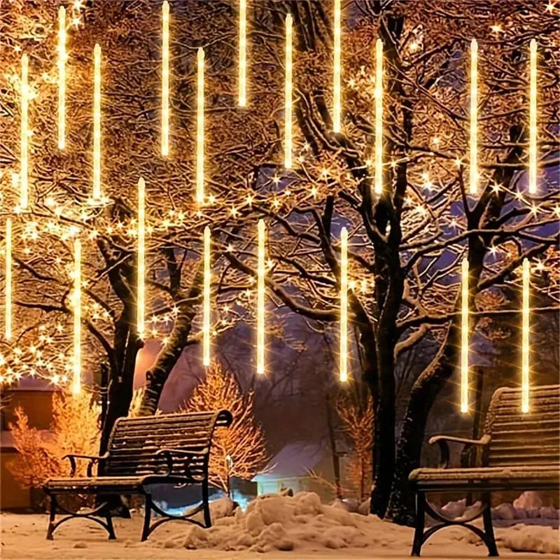 Description Picture 2 of itemChristmas Decor 32/24/16/8Tube LED Meteor Shower Fairy String Garland Curtain Lights Outdoor Wedding Street Garden Decor Navidad