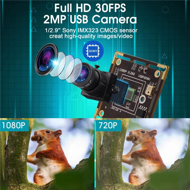 Description Picture 4 of itemELP 2megapixel low illumination 0.01 lux plug and play free driver UVC usb camera module with microphone