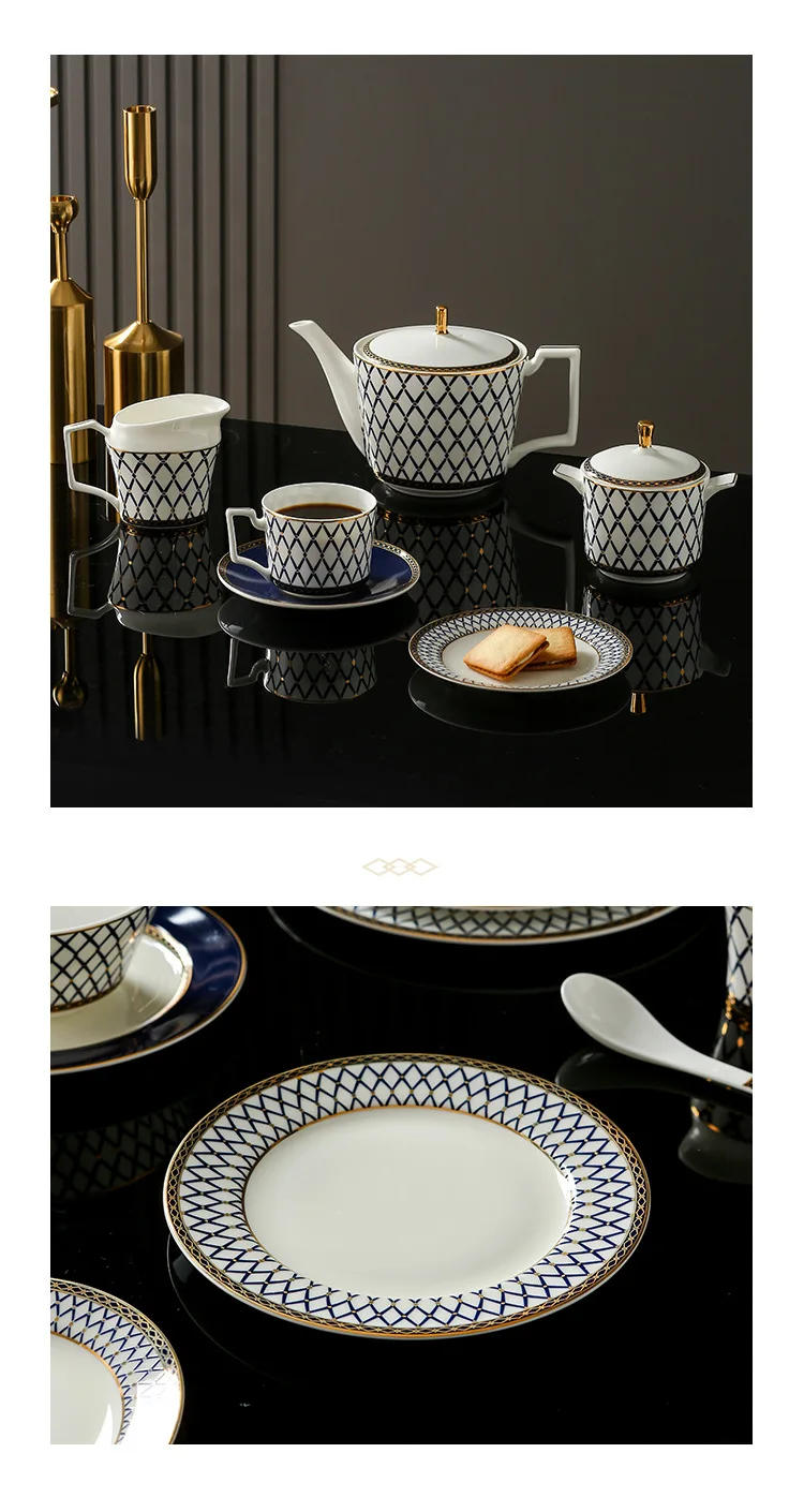 Description Picture 5 of itemFull Tableware of Plates Table Cutlery New Bone China Coffee Cup Zero Waste Plate Dinnerware Set Kitchen Device Sets Gift