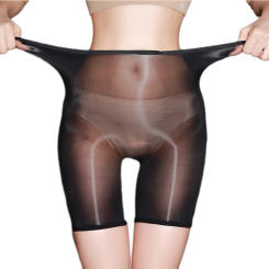 Sexy Men Women Oil Shiny Lingerie Safety Short Pants Transparent Stretch Slim Fit Sheer Underwear Leggings Bottoms