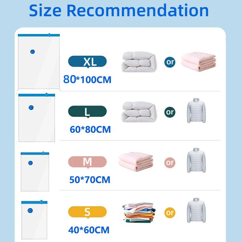 Description Picture 4 of itemVacuum Storage Bags Wardrobe Organizer Vacuum Seal Bag Space Saving Bags for Clothes Pillow Blanket Travel Vacuum Bag Package