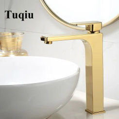 Basin Faucet Gold Bathroom Single handle Basin Mixer Tap Brass Mixer Sink Faucet Brass Water Crane