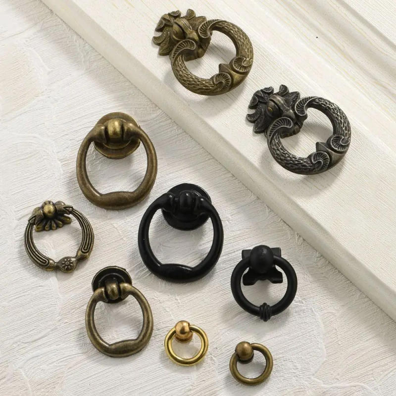 Description Picture 2 of itemZinc Alloy Vintage Door Handle Black/golden/bronze Easy To Install Antique Kitchen Knobs Single Hole Cabinet Drawer Accessories