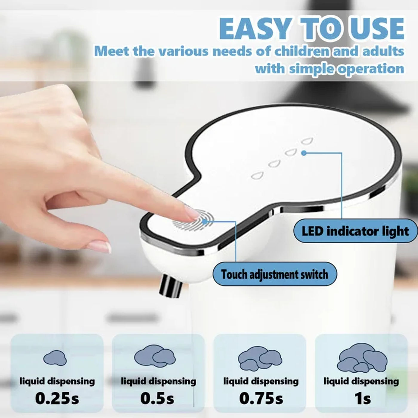 Description Picture 3 of item​​​​350ML ​​Wall-mounted Automatic Foam Gel Soap Dispenser USB Charging Bathroom Smart Washing Hand Machine Adjustable Switch