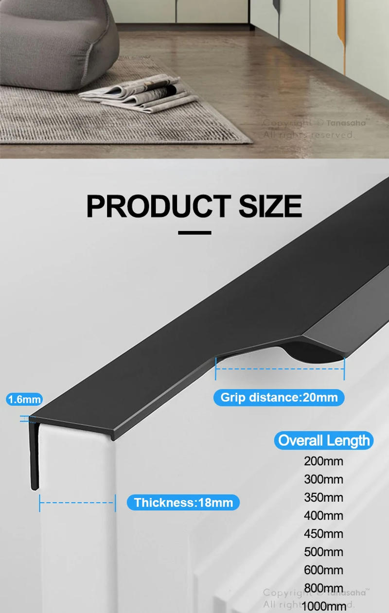 Description Picture 4 of itemHidden Furniture Aluminum Kitchen Cabinet Pulls Cabinet Wardrobe Kitchen Cabinet Pulls door knob furniture handles