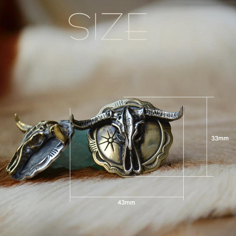 Description Picture 5 of itemVintage Brass Buffalo Skull Screw Back Coin Concho Bison Bull Gaur Rodeo Indian Cowboy Leathercraft Accessories