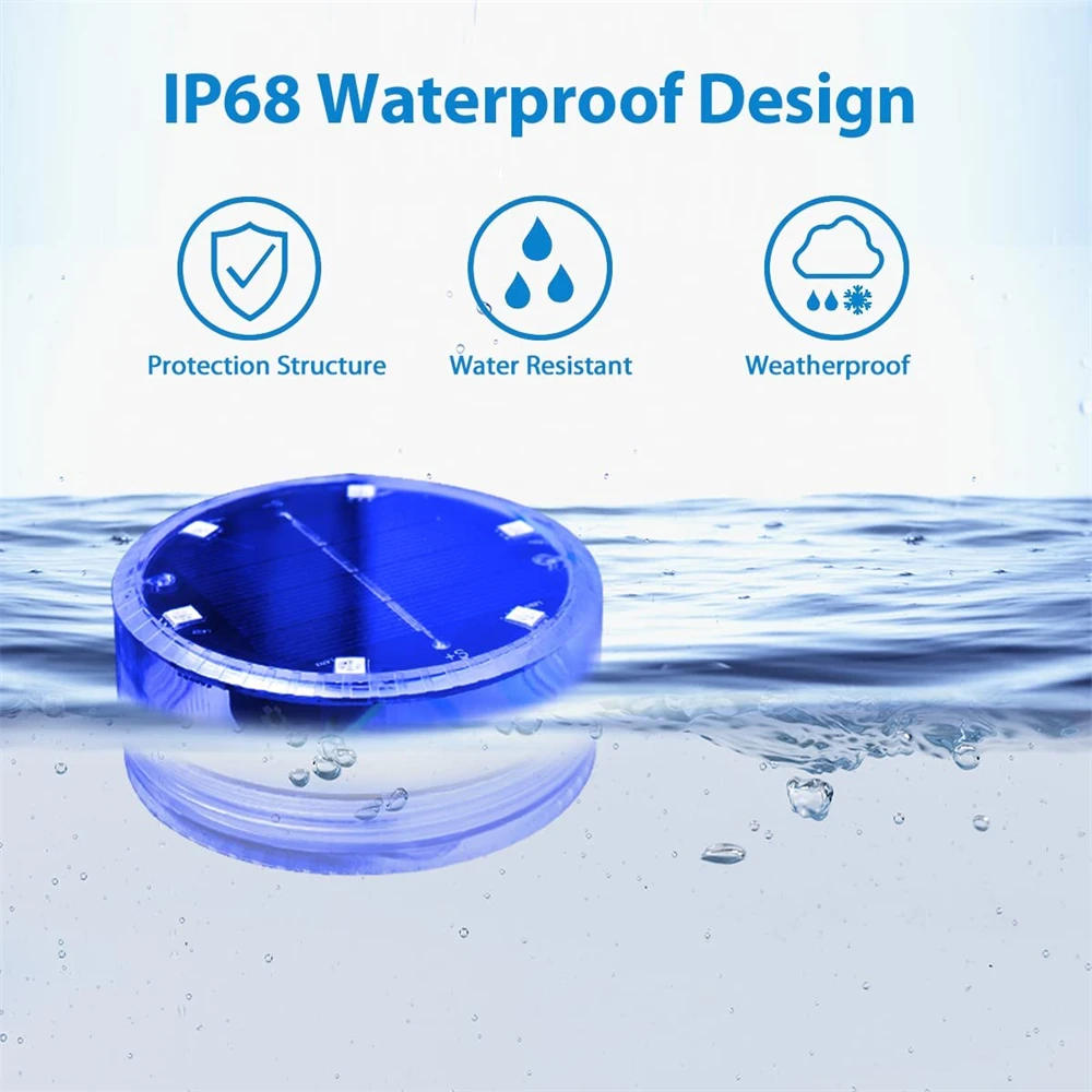 Description Picture 5 of itemSolar Underwater LED Light Magnetic with Sucker RGB Submersible Pool Lamp IP68 Waterproof for Garden Lawn Swimming Pool Aquarium