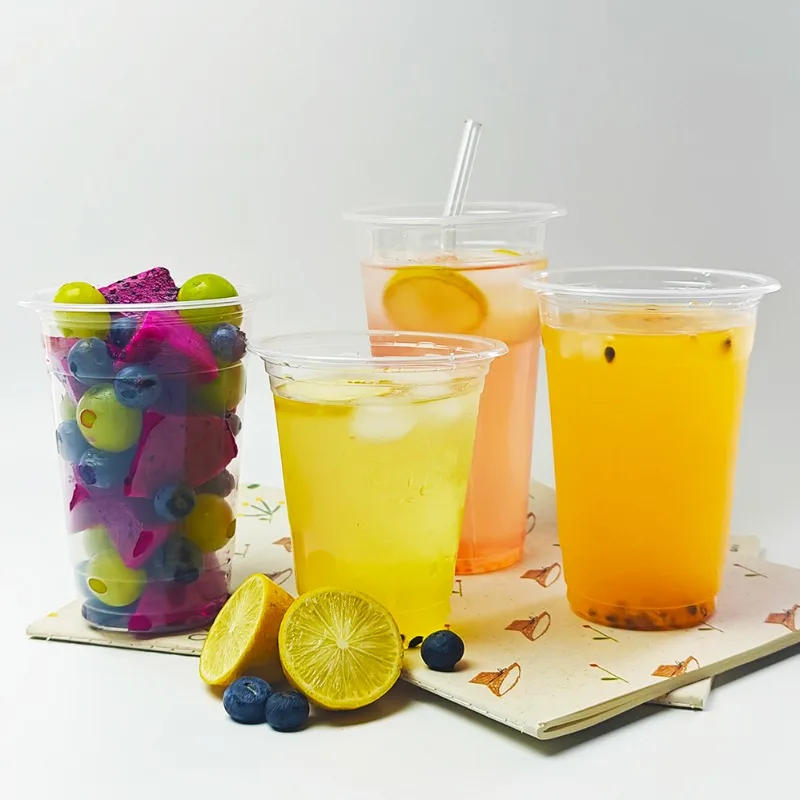 Description Picture 4 of item50PCS Clear Plastic Cups Juice Cold Disposable Drink Clear Plastic Cups Milk Tea Smoothie Birthday Kitchen 20OZ/16OZ/12OZ