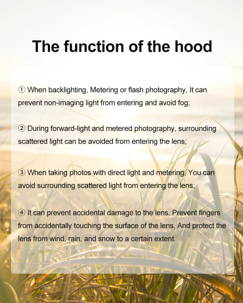 Description Picture 4 of itemHB-87 Camera Lens Hood Shadow Hood for Nikon Z 24-70mm f/2.8 S Lens Light Shadow Hood plastic compatible with 82mm filter size