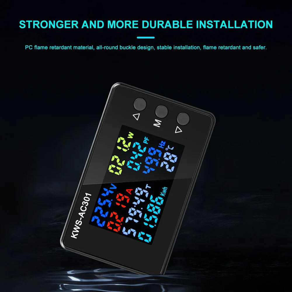 Description Picture 5 of itemKWS-AC301 Wattmeter Power Meter Voltmeter AC 50-300V Voltage 50-60HZ Power Analyzers LED AC Electricity Meter 0-20/100A Detector