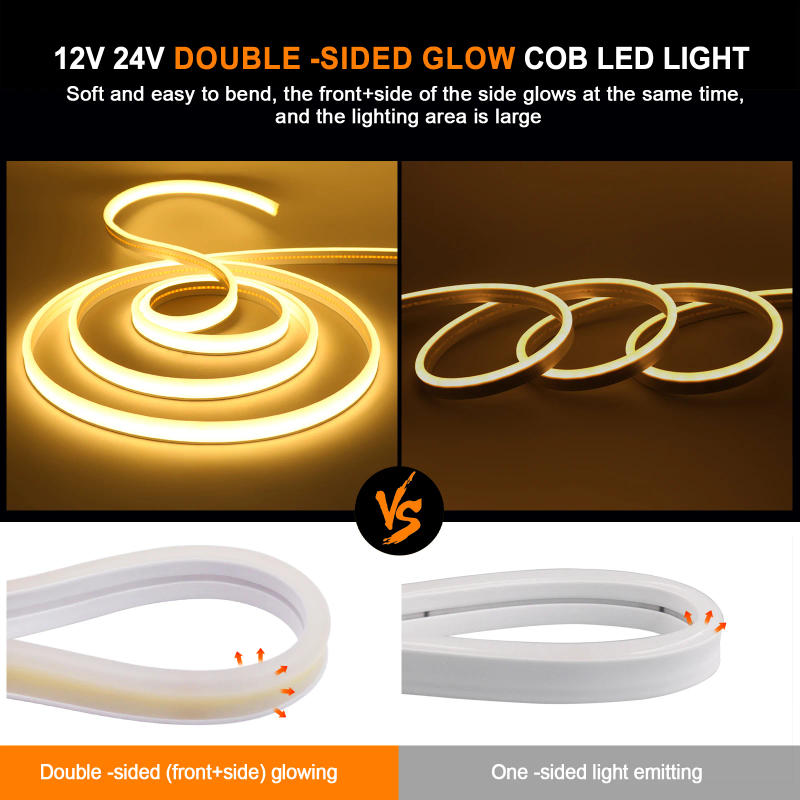 Description Picture 6 of item12V 24V WIFI Dimmerable COB Neon Strip 320Leds IP67 Waterproof Home Decor 3000K 4000K 6000K Flexible Ribbon Rope LED Light