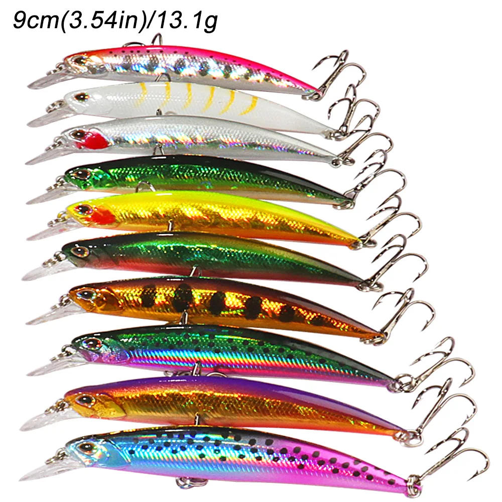 Description Picture 5 of item10PCS/Lot Sinking Minnow 5g 9g 13.1g Fishing Lure Pesca Tackle Jerkbait Gear Treble Hooks Swimbait Wobbler Artificial Hard Bait