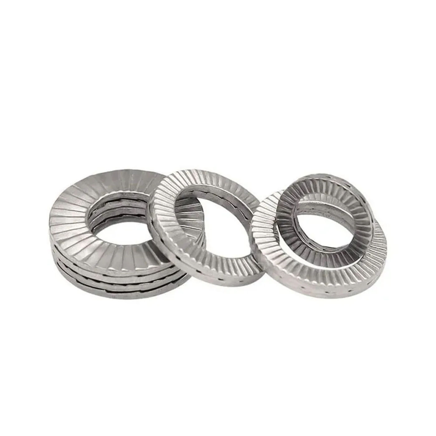 Description Picture 4 of itemDouble Deck Self-locking Washer M4 M5 M6 M8 M10 M12 M14 M16 DIN25201 304 Stainless Steel Wedge Lock Loose Shock Proof Gasket