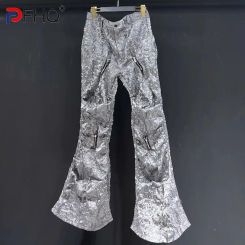PFHQ Men's Textured Pants Heavy Industry Wide Leg Flared Haute Quality Plicated Design Handsome Spring Outdoor Trousers 21Z4282