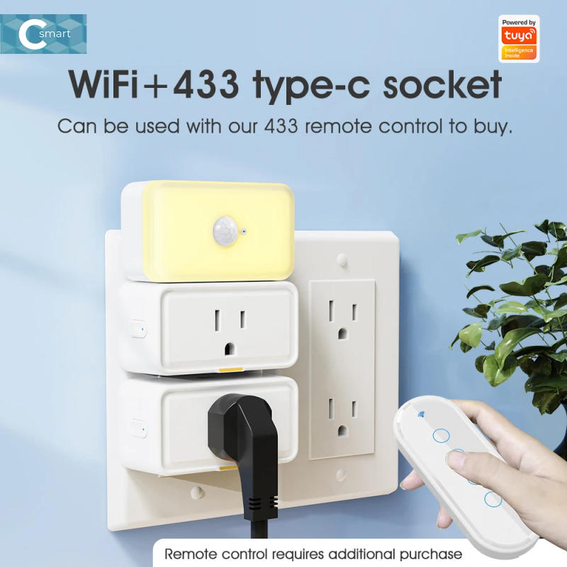 Description Picture 6 of itemRF433 Tuya Smart Plug US Wifi Socket 20A 3300W Overcharge Protection AC Wall Outlets With Timer Type-C Port Power Monitor Socket