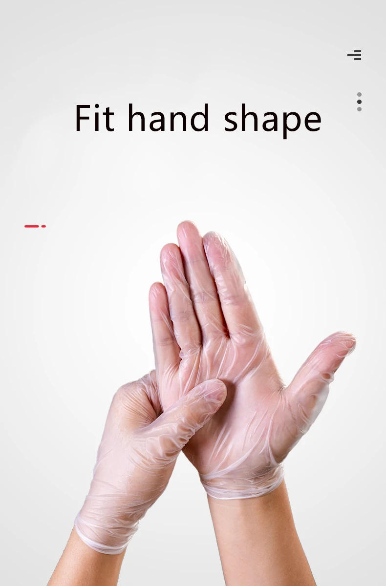 Description Picture 5 of itemDisposable Food Grade PVC Gloves for Restaurant Kitchen BBQ Cleaning, 100pcs, Eco - friendly Plastic Gloves Gadget