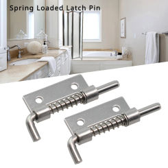2PCS Door Latch Pin Silver Window Barn Cabinet Hinges Security Garage Door Bolt Latch For Household Hardware 304 Stainless Steel