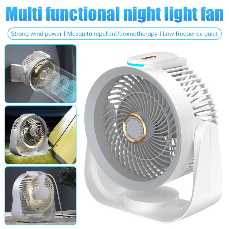 Description Picture 2 of itemUSB Mini Portable Fan for Camping, 4 Speeds Quiet Desk Table Personal Fans, 360 Adjustment Standing Electric Fan for Home Room