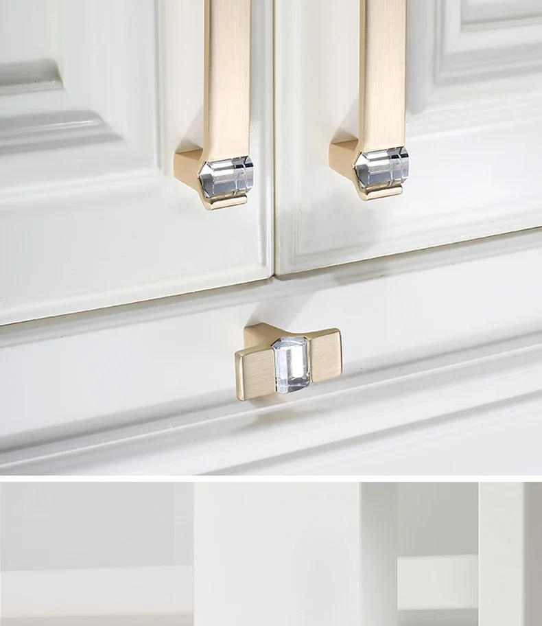 Description Picture 4 of itemModern Kitchen Cabinet Handles Crystal+Zinc Alloy Shoebox Closet Door Pulls Drawer Knobs Wardrobe Pullers Furniture Hardware