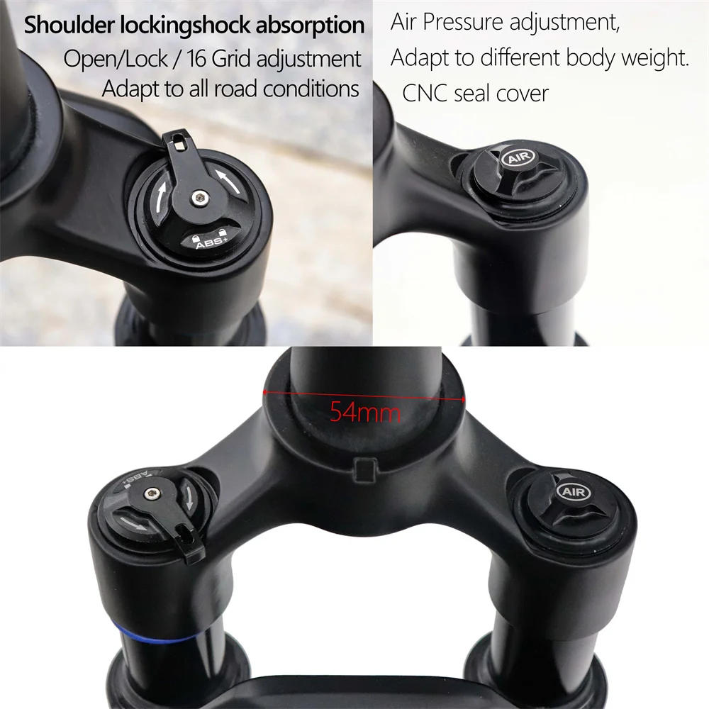 Description Picture 4 of itemKOCEVLO Gravel Suspension fork Off-Road Damping Air Pressure Fork 700C Disc Brake Flat Mount Fork