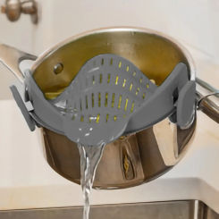 Silicone Kitchen Strainer Clip On Pots and Pans Drain Rack Pasta Noodle Vegetable Fruit Strainer Colander Kitchen Gadgets