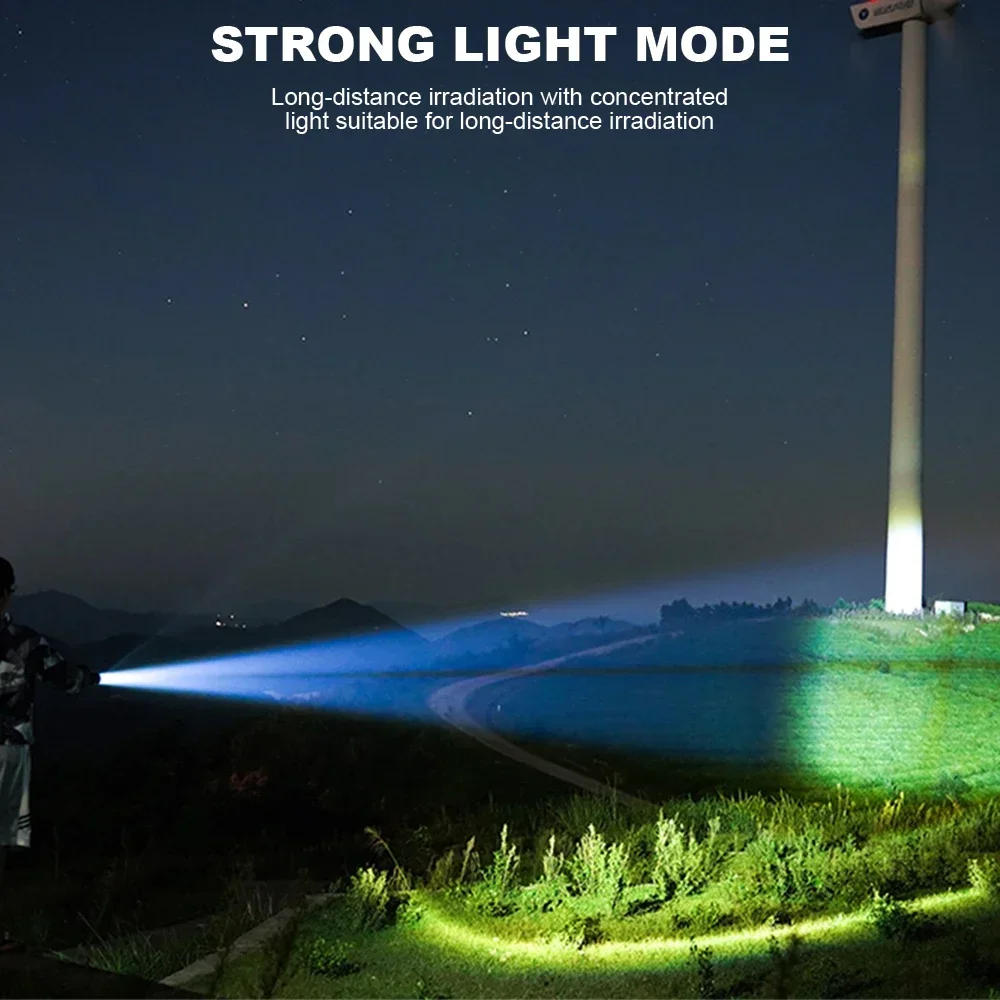 Description Picture 6 of itemPortable Rechargeable LED Flashlights Built-in battery Military Tactical Flashlight Telescopic Zoom Torch Lamp Outdoor Camping