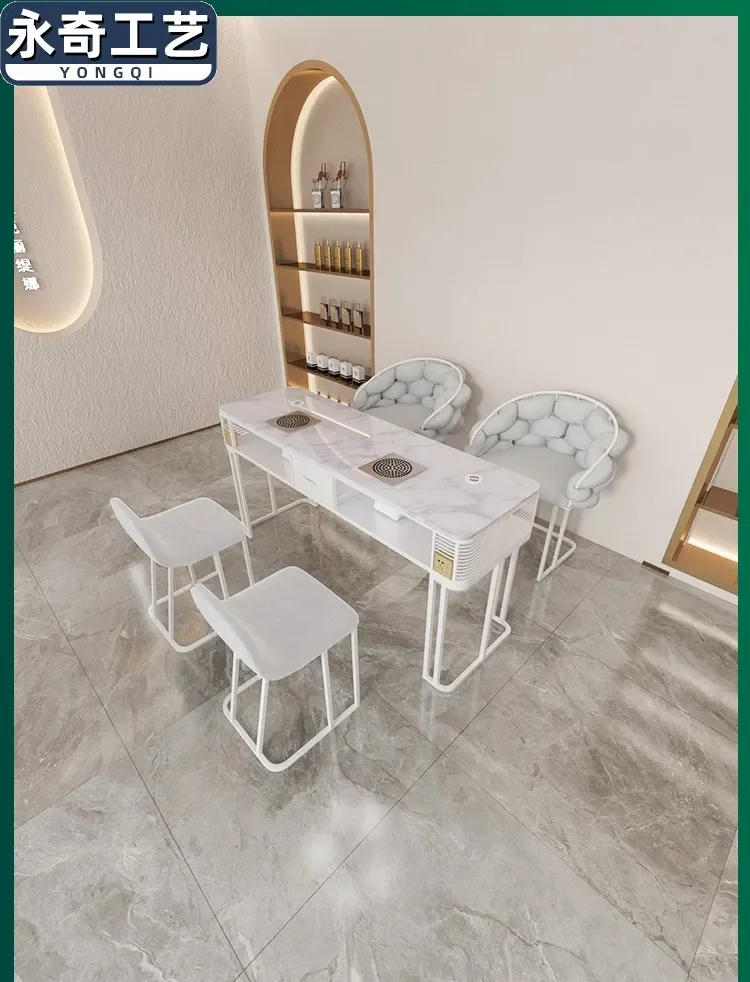 Description Picture 6 of itemNordic Modern Nail Table Dressing Storage Professional Manicure Table Marble Tabletop Mesa Manicura Salon Furniture KM40NT