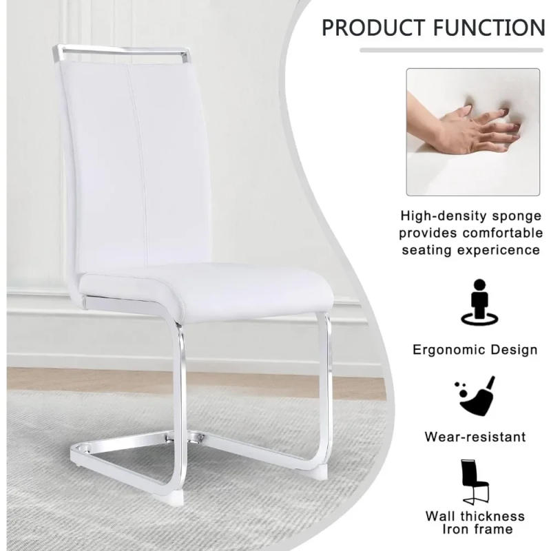 Description Picture 5 of itemModern Dining Chairs Set of 4,Side Dining Room/Kitchen Chairs with Faux Leather Padded Seat High Back,Chairs for Living Room