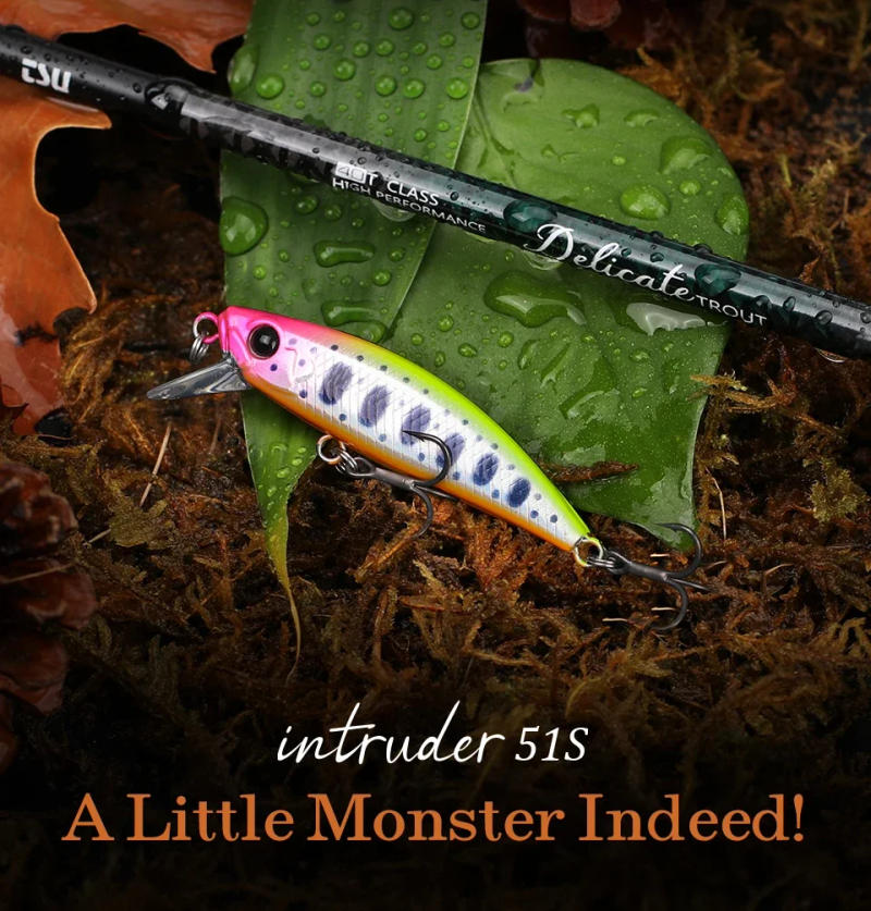 Description Picture 4 of itemTSURINOYA Intruder 51S Sinking Minnow Stream Fishing Lure 51mm 5.8g Artificial Hard Bait For Trout Ajing Jerkbait River Baits