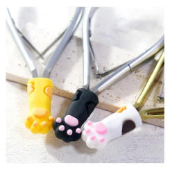 Cute Animal Bear Protective Sleeve Manicure Tweezers Trimmer Dead Skin Scissors Elastic Cat Claw Silicone Protector Anti-fall