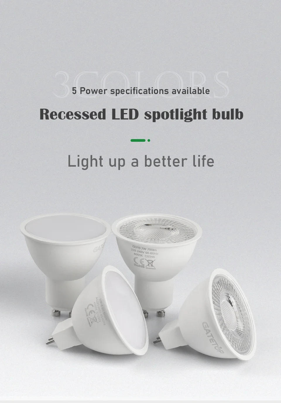 Description Picture 2 of item4PCS LED Spotlight GU10 GU5.3 AC220V/AC100-240V 3W-8W 38 120 degree high lumen warm white light replace 50W 100W halogen lamp