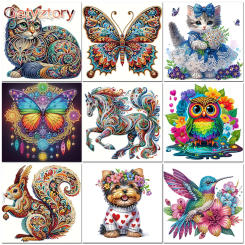GATYZTORY Animals Pattern Diamond Painting Kit, DIY 5D Special Shape Crystal Diamond Partial Diamond Painting Mosaic Making Gift