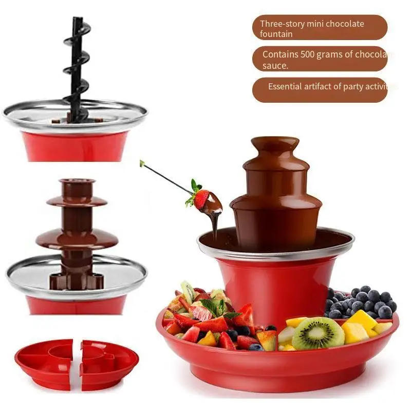 Description Picture 3 of itemTriple Cheese Chocolate Fountain Machine Melting Tower Waterfall Automatic Chocolate Little Fondue For Outdoor Partie And Dinner
