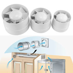 4/5/6 Inch 100/125/150mm In-Line Extractor Fan Low Noise Air Blower Fan Bathroom Kitchen Fan Wind Volume