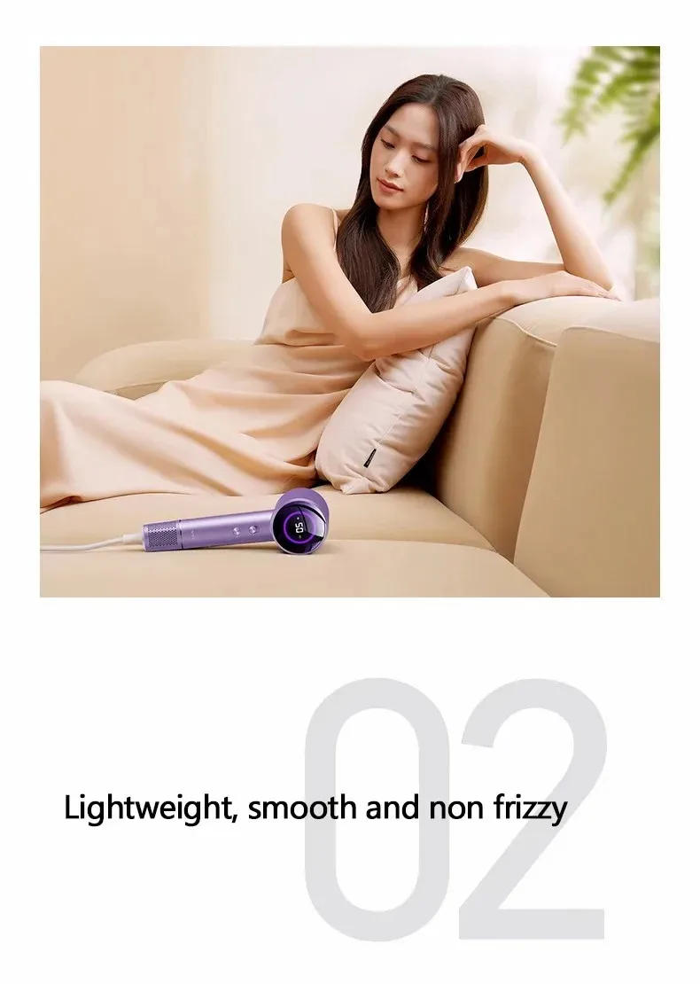 Description Picture 6 of itemProfessional New 110000RPM High-Speed Hair Dryer 1600W High-Power Wind LED Display Blow Dryer Negative Ions Nozzle Gift