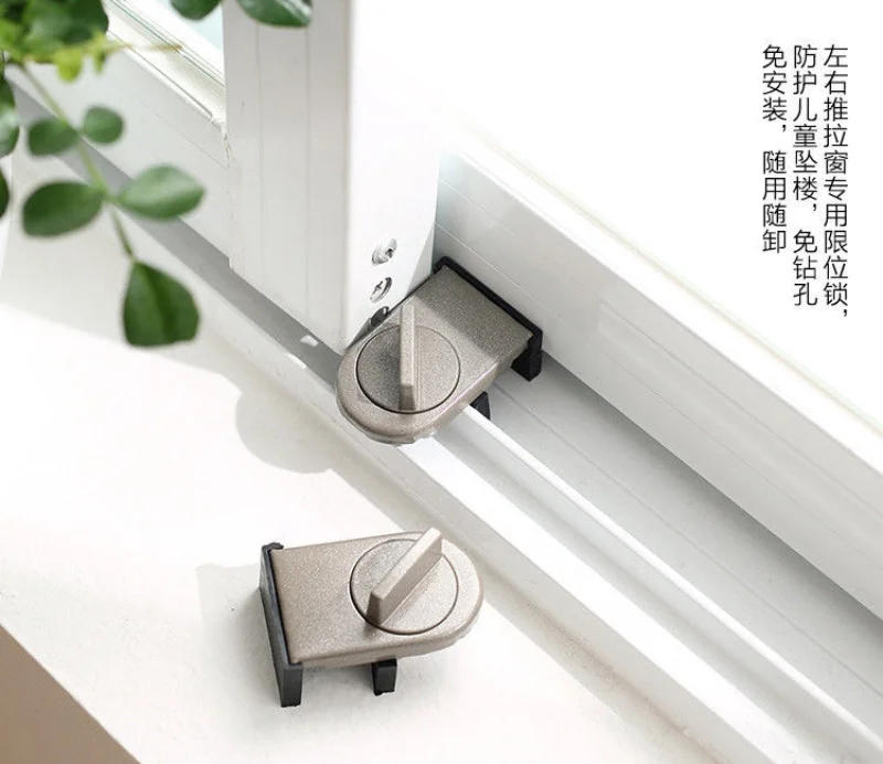 Description Picture 6 of item1/2PC Security Anti-theft Lock Window Sliding Door Lock Sliding Sash Doors Stopper Cabinet Locks Straps Wholesale Top Quality