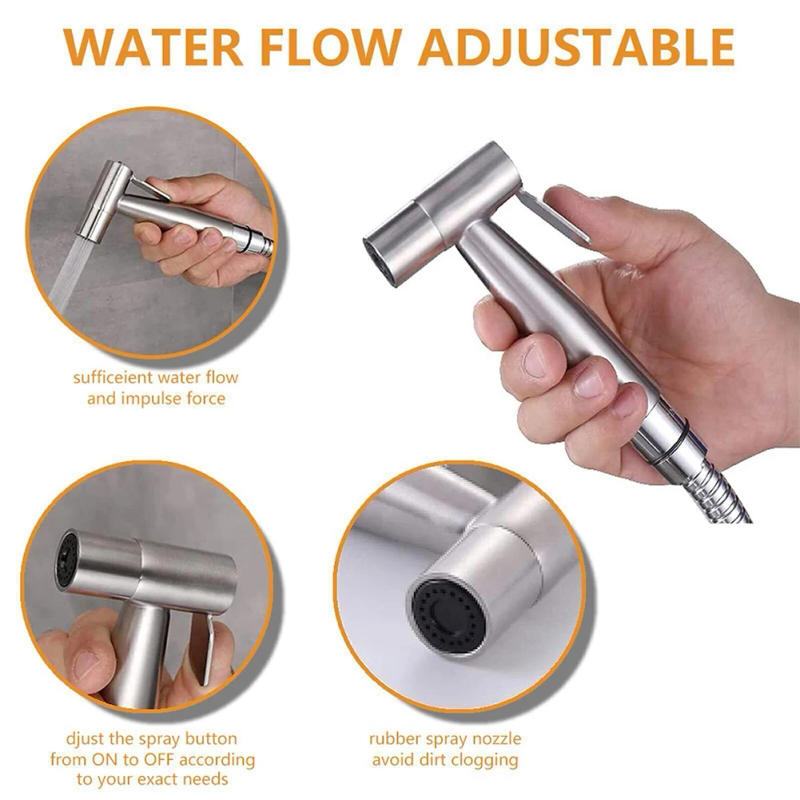 Description Picture 2 of item1pcs Bidet Sprayer Toilet Handheld Stainless Steel Bathroom Hand Bidet Faucet 11.5x5.3cm  For Easy Cleaning Bathroom Parts