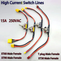 AMASS XT30 XT60 Large Current High Load Switch XT90 T-Plug On/Off Lever 15A  14AWG for Airplane RC eBike ESC Engine Connection