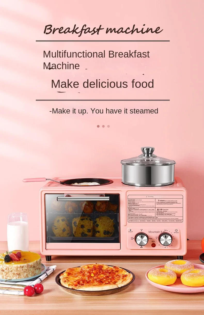 Description Picture 2 of item220V Multifunctional Breakfast Maker with 4 Slots Toaster, Mini Oven, Coffee Maker and Griddle for Home Use