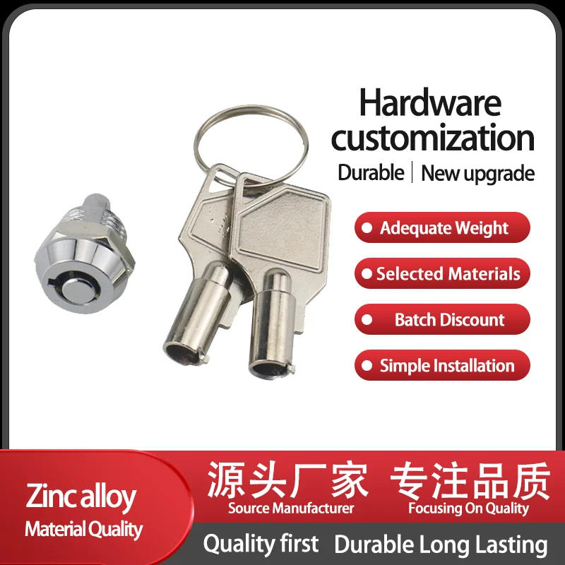 Description Picture 3 of itemCommercial Zinc Alloy Electrical Cabinet Light Box Elevator Door Button Press Type Cylindrical Impact Telescopic Lock